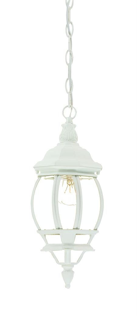 Acclaim 1-Light Outdoor Hanging Lantern, Textured White, Glass, Model 5056TW, Size 6.25 x 17.5 inches