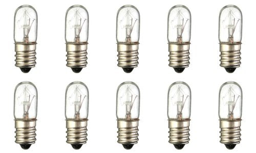 CEC Industries T-4 Bulbs, 120V, 3W, E12 Base, Box of 10, Model 3T4/120V