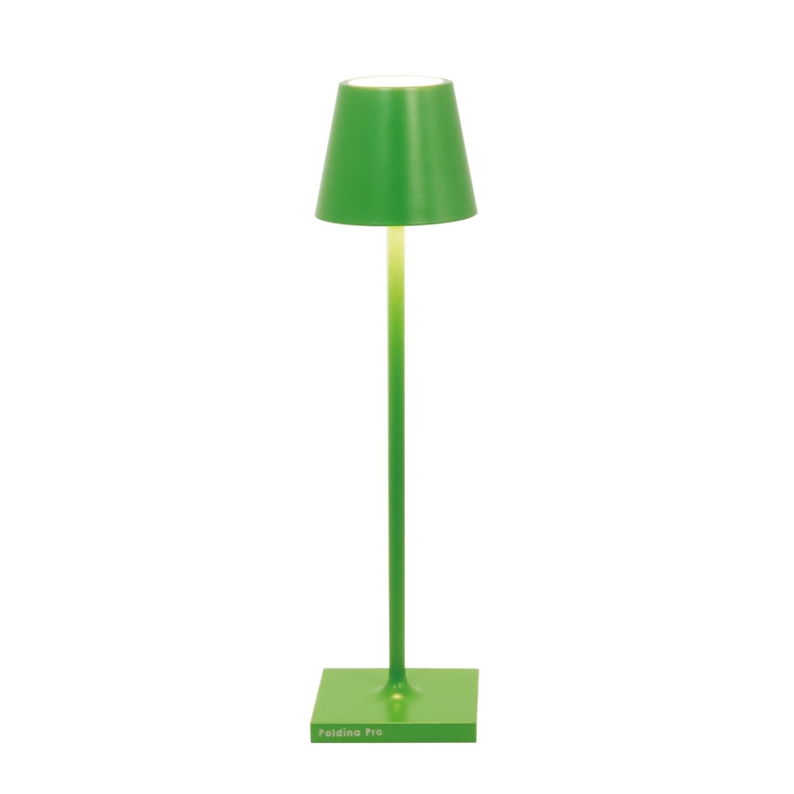 Zafferano Poldina Micro Lamp Rechargeable Table Lamp Touch Control 10.8 Inches Aluminum Apple Green Model LD0490V3