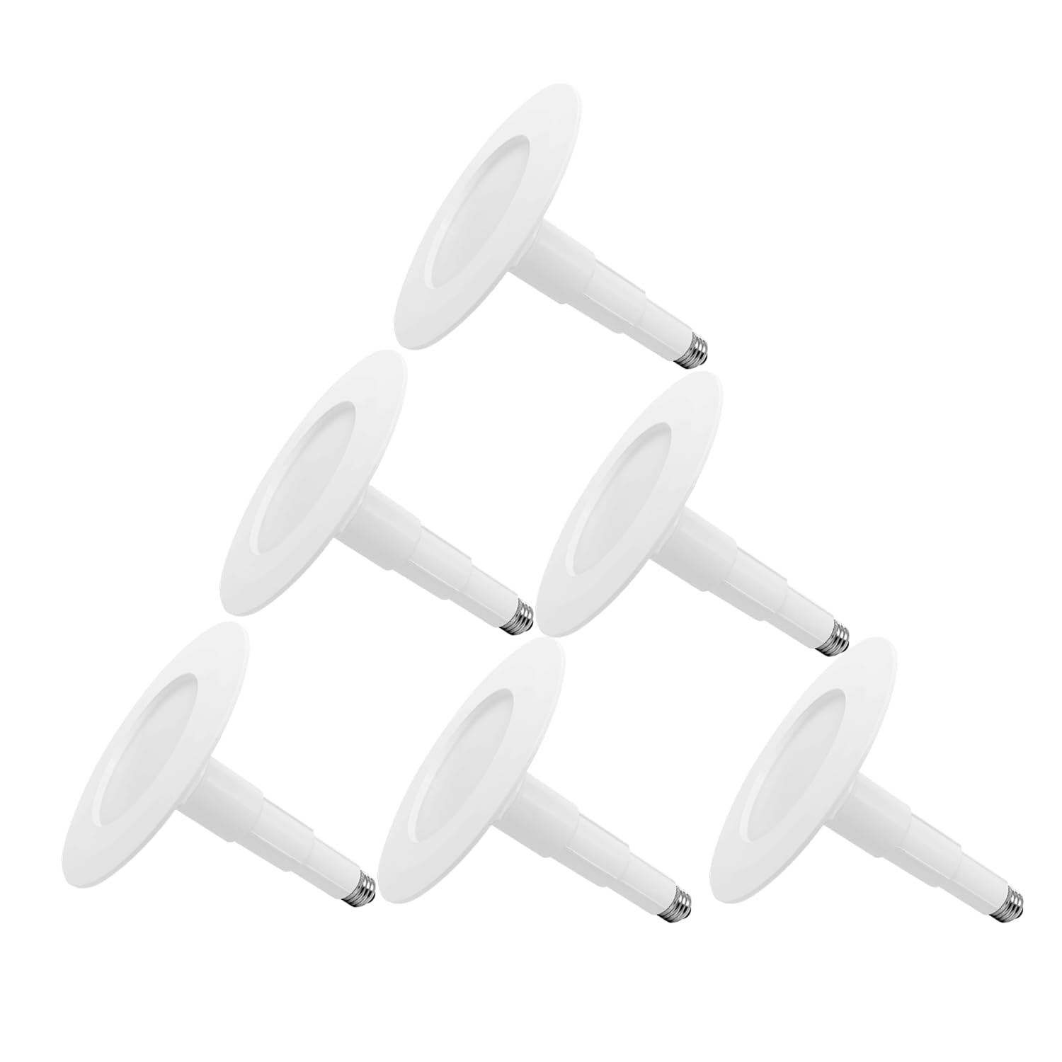 Jolux 6-Pack 5/6'' LED Can Lights Retrofit Recessed Lighting,12W=60W,4000K Cool White,800 Lumens,Dimmable Can Lights,Damp Rated,