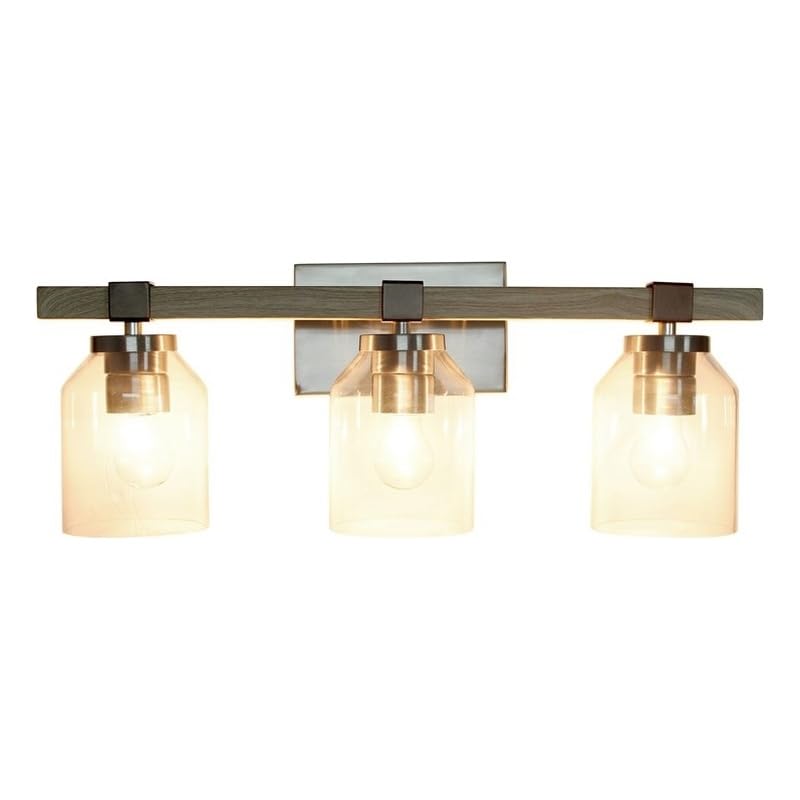All The Rages Barnlit 3-Light Metal & Glass Vanity Fixture In Brushed Nickel
