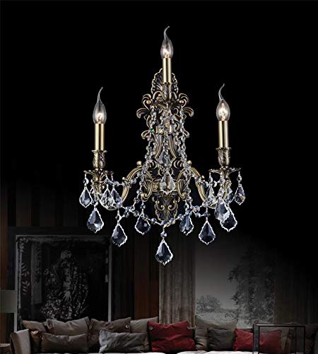 3 Light Wall Sconce with Antique Brass finish