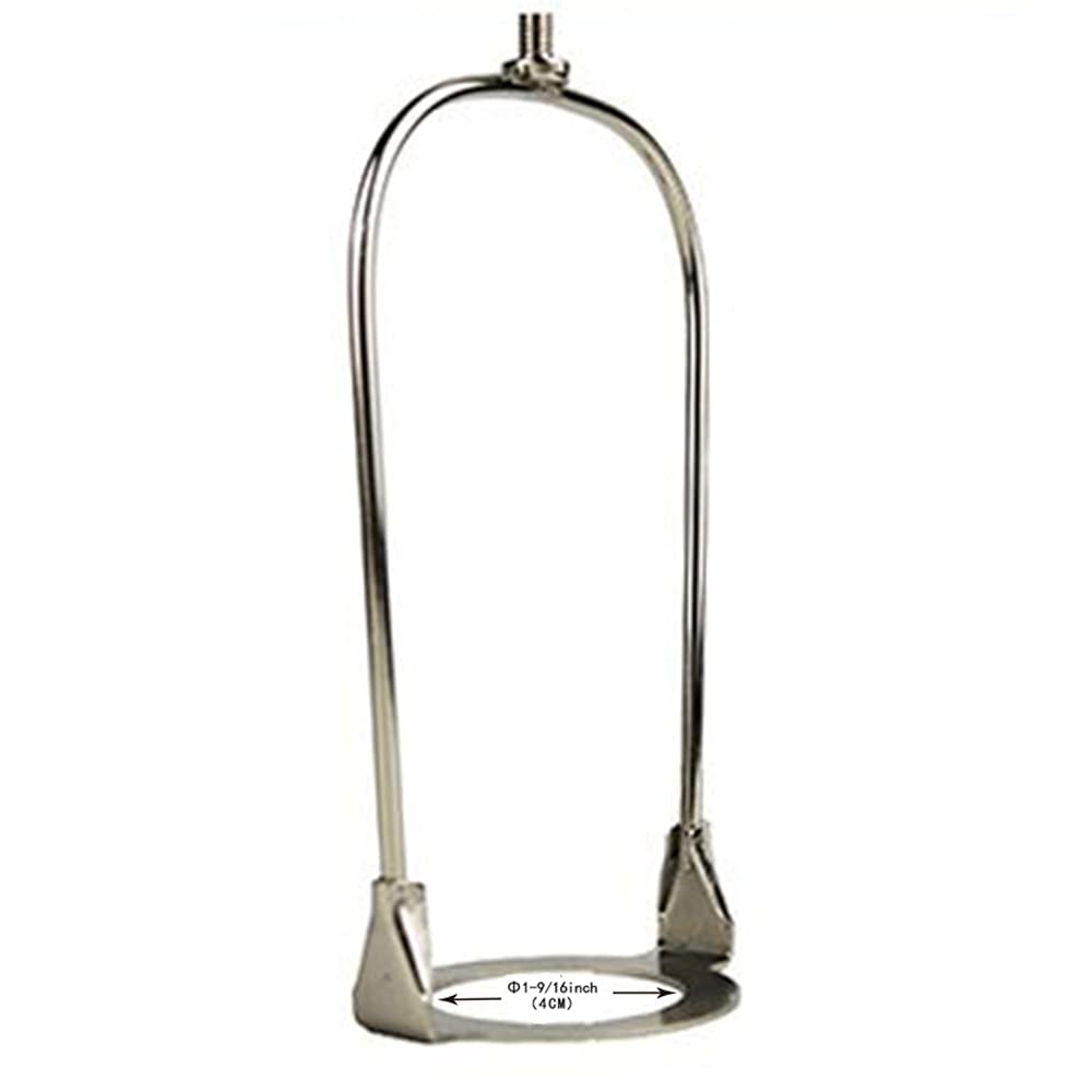 U/D UNO Fitter Adapter Lamp Shade Harp Holder, 6 Inch, Fits E26 Light Base, Silver, Vinyl Material