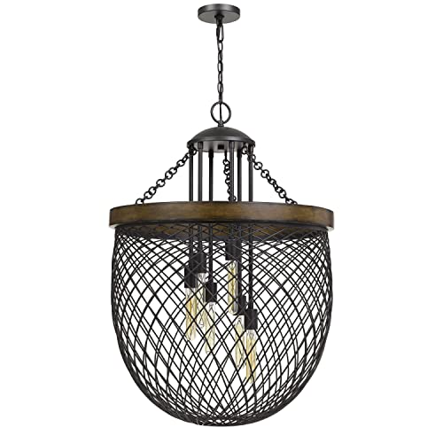 Cal Lighting Fx-3718-6 Transitional Six Light Chandelier From Marion Collection In Bronze/Dark Finish, 26.00 Inches