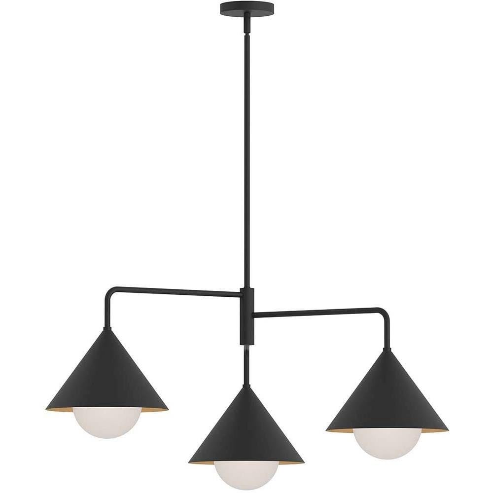 Remy - 3 Light Chandelier-17.13 Inches Tall and 38 Inches Wide-Matte Black Finish