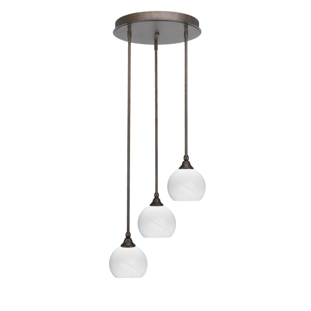 Empire 3 Light Cluster Pendalier in Bronze (2143-BRZ-4101)
