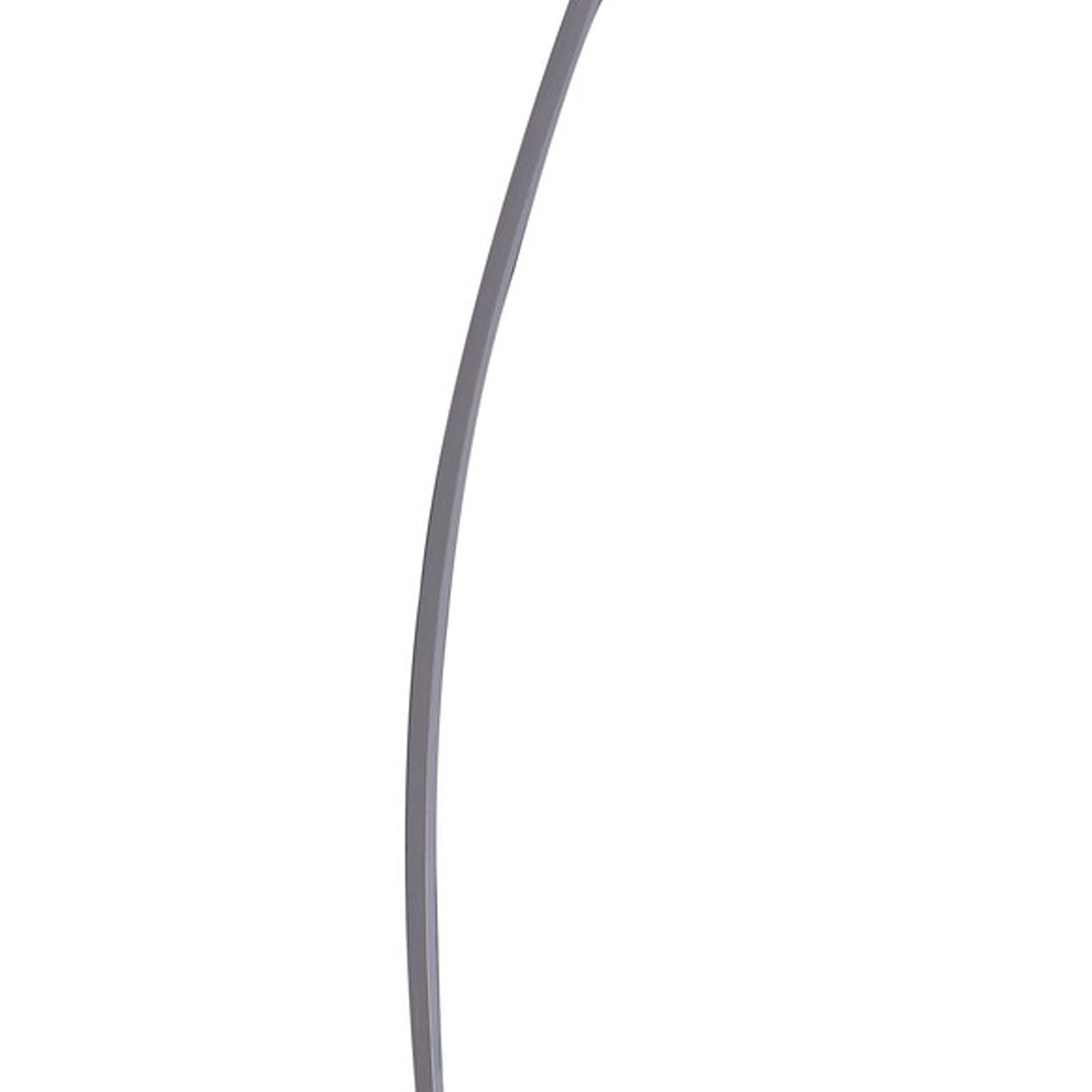 Benzara Floor LED Lamp, Model BM240345, Metal Arched Design, Brushed Silver Color