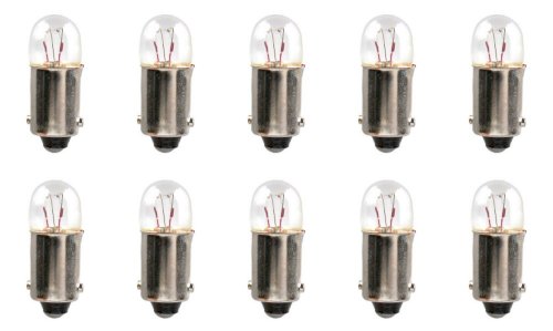 CEC Industries Bulbs, 12V 2.04W, BA9s Base, T-2.75 Shape, Box of 10