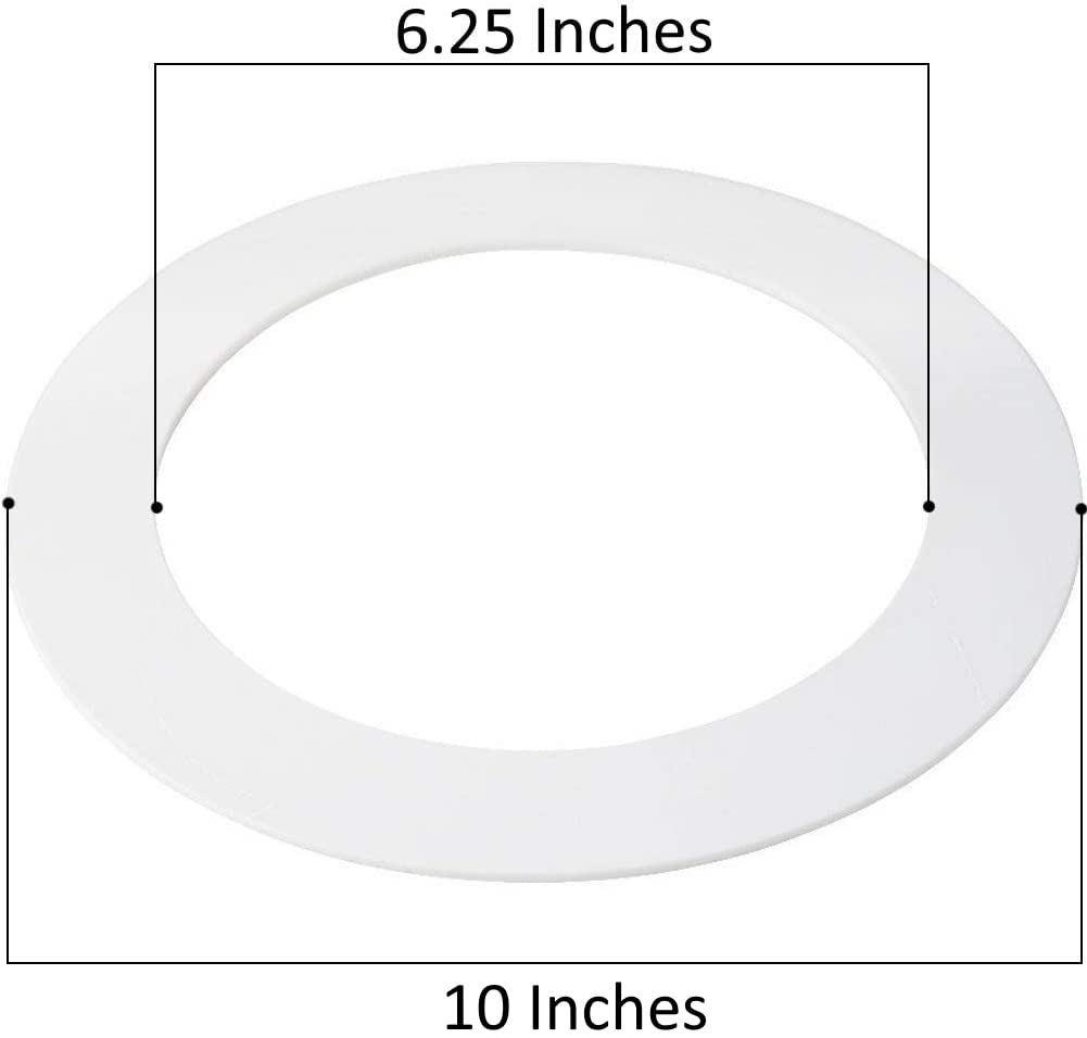 10 Pack Gloss White Goof Trim Ring For Recessed Can Lighting Down Light, Outer Diameter 10 Inches, Inner Diameter 6.2 Inches