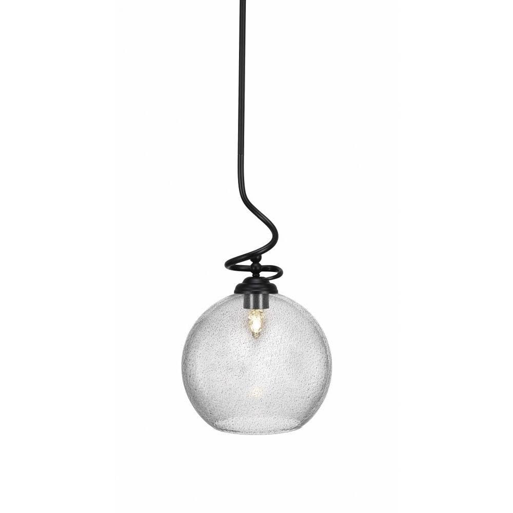 Toltec Lighting Capri 1 Light Pendant in Matte Black (900-MB-4372)
