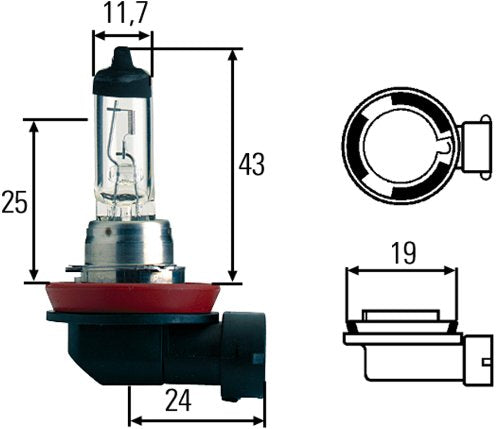 HELLA H71071072 Optilux XY Series H8 Halogen Bulbs, 12V, 35W, Yellow, 2 Pack
