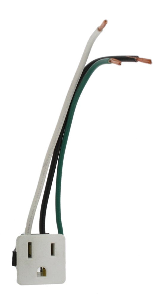 Leviton 1374-1W 15A, 125V, Snap-In Receptacle, Grounding, White