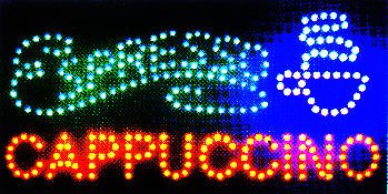 E-ONSALE LED Neon Light Sign - Animated Coffee Espresso Cappuccino - L45 - Espresso Cappuccino Color