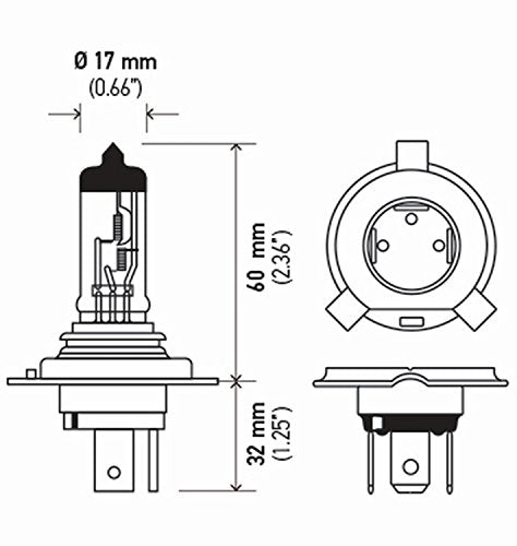 HELLA H4 High Wattage Bulbs 100/80W, 12V - Bright Lighting Solution for Enhanced Visibility