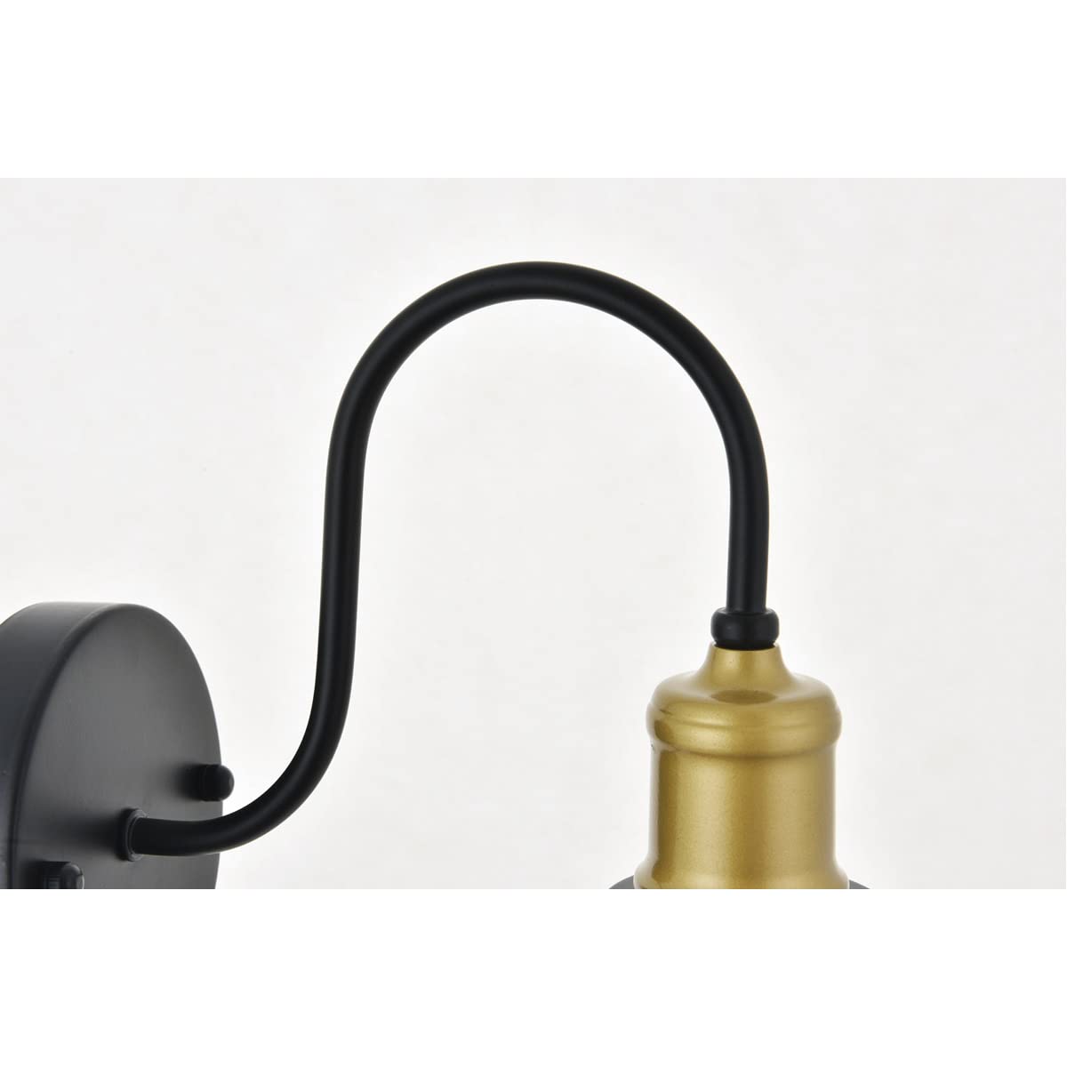 Living District Felicity 1-Light Metal Wall Sconce in Brass and Black