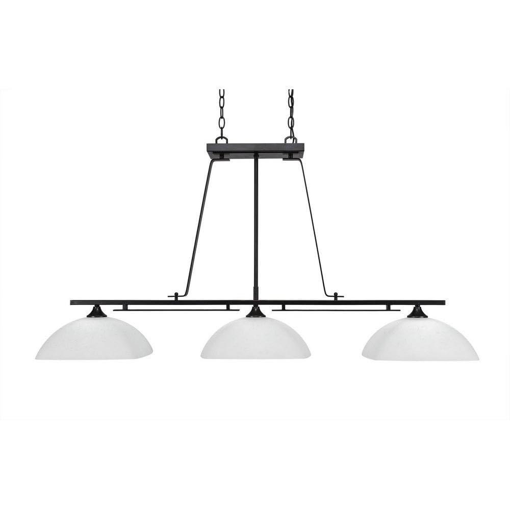 Toltec Lighting 326-Dg-466 Uptown 3 Light Bar With White Muslin Glass, 13.75&quot;, Dark Granite