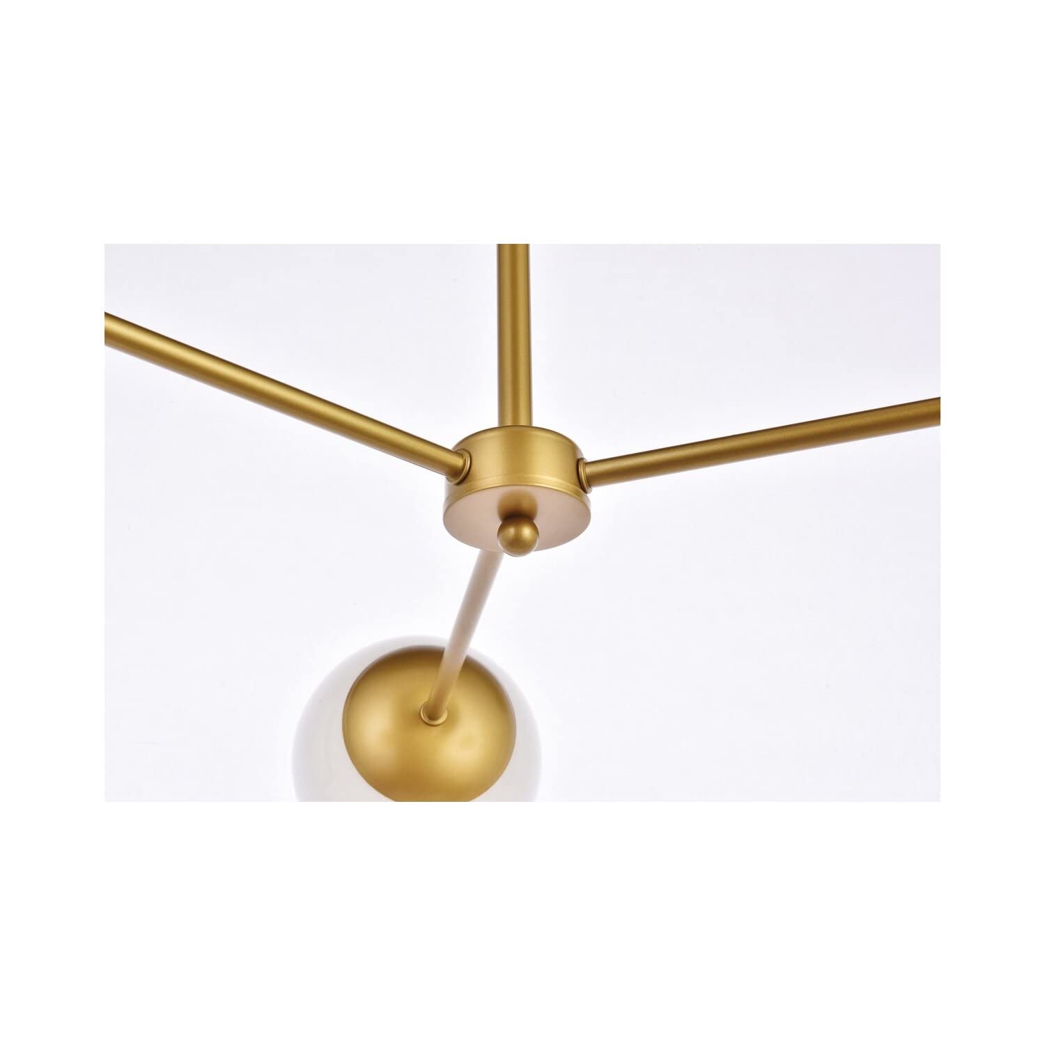 Living District Briggs 3-Light Mid-Century Metal Pendant in Brass and White