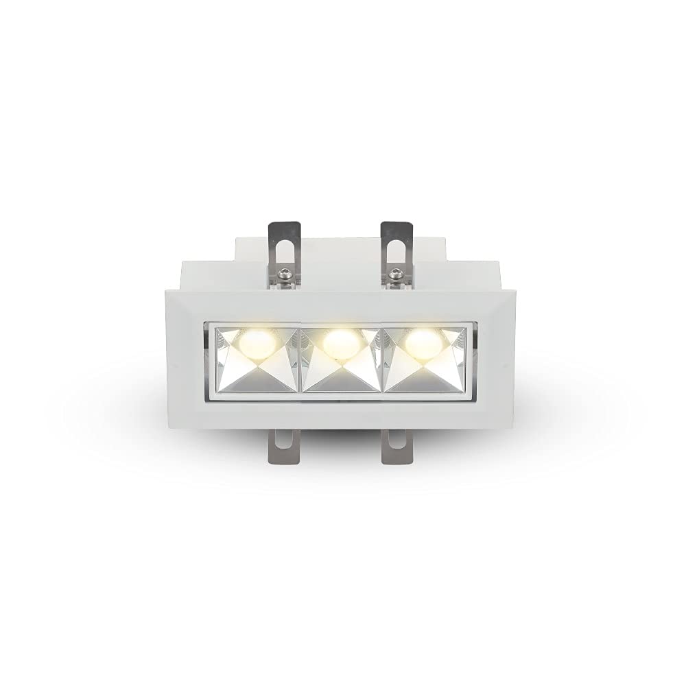 Vonn Lighting Rubik 3-Light Integrated Led Etl Certified Adjustable Recessed Downlight With Trim, Beam Angle 34, White