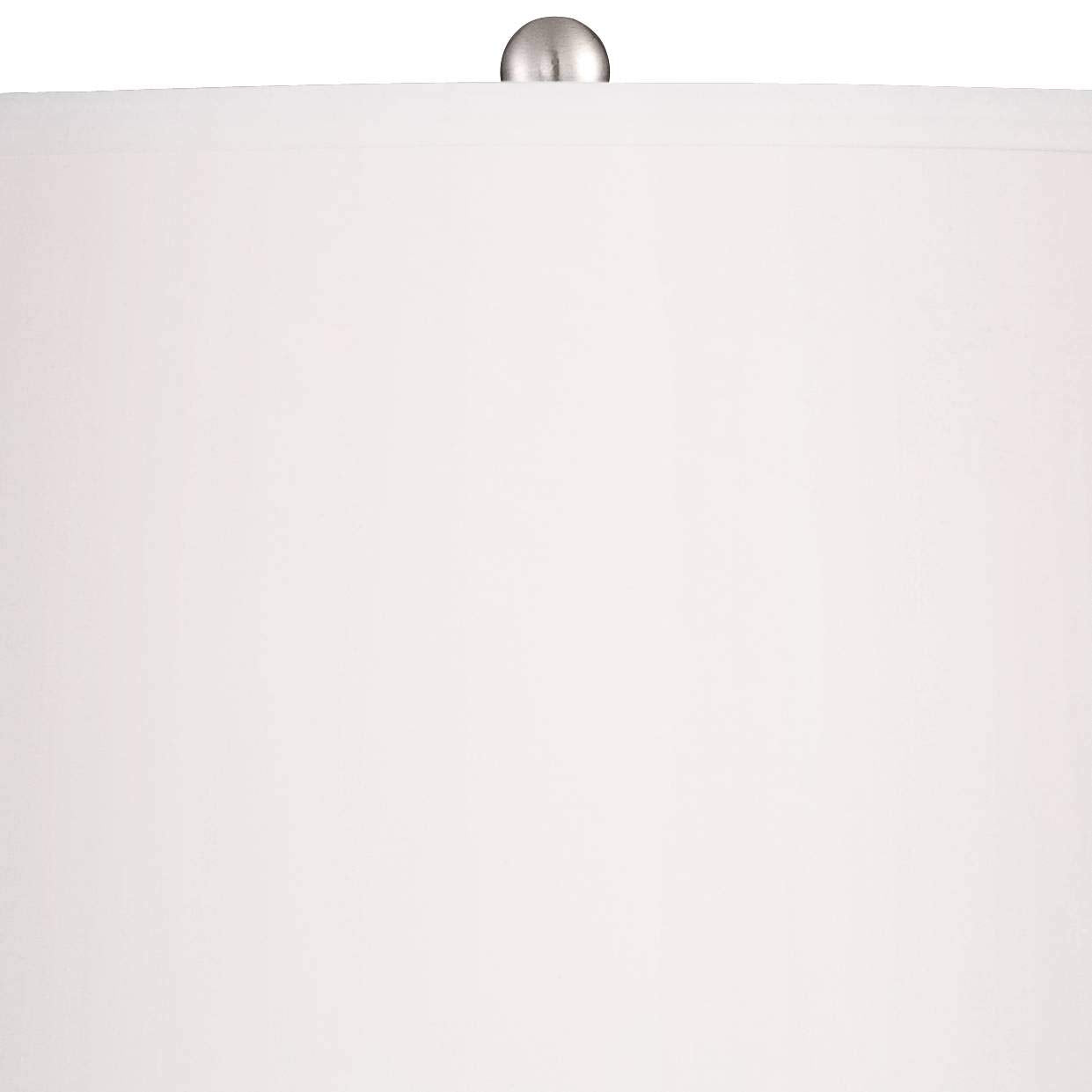 360 Lighting Modern Coastal Table Lamp - 30in Tall, Blue Glass Body, White Shade, Model 5H399