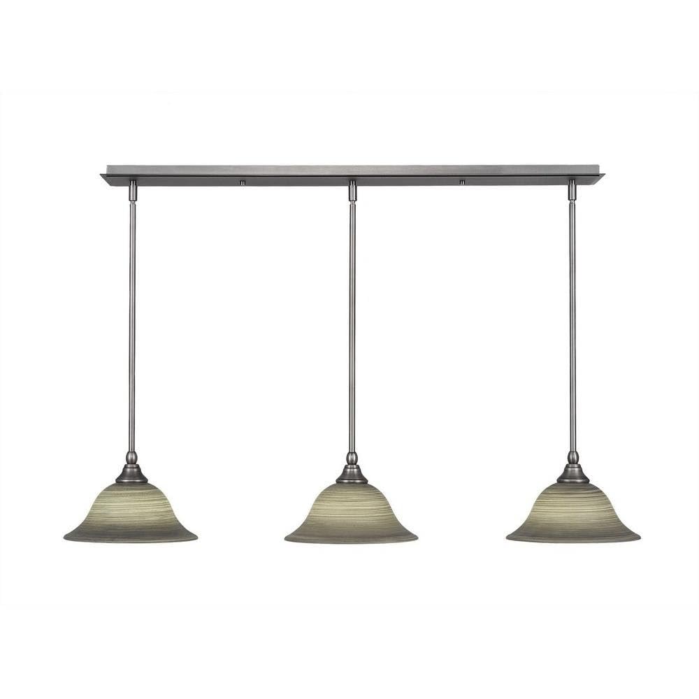 Toltec Lighting 3 Light Linear Pendalier In Brushed Nickel (36-Bn-603)