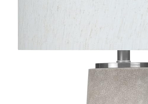 Monarch Specialties 9712 Lightingtable Lamp, Grey Resin, Ivory/Cream Shade, Modern Lighting-29 H Table, 16&quot; L X 16&quot; W X 29&quot; H