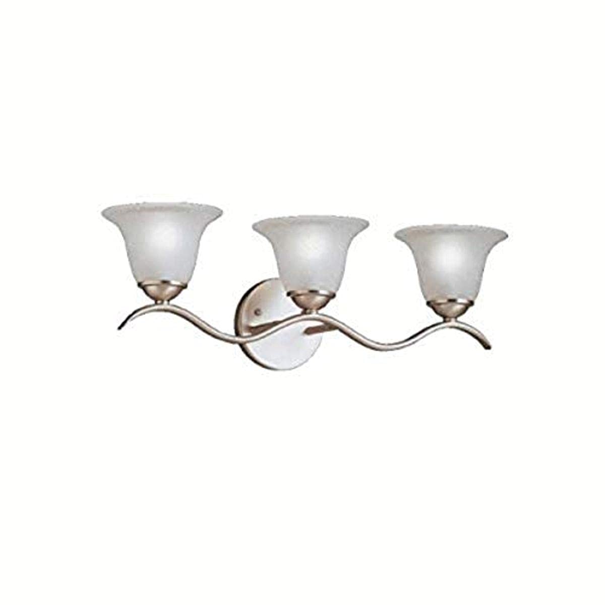 Kichler Dover 22.5 3 Light Vanity Light with Etched Seeded Glass in Brushed Nickel