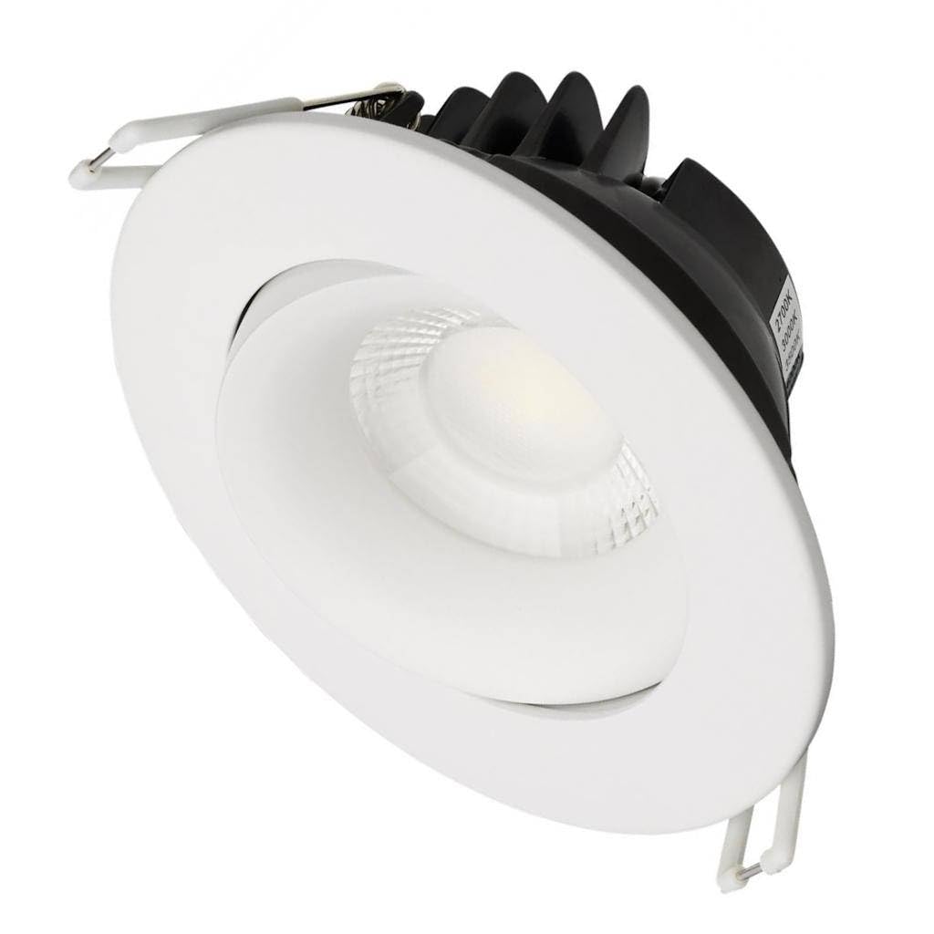 Satco S11624R1 3.5-Inch Low-Profile LED Gimbaled Directional Architectural Downlight, CCT Selectable 2700K/3000K/ 3500K/4000K/50