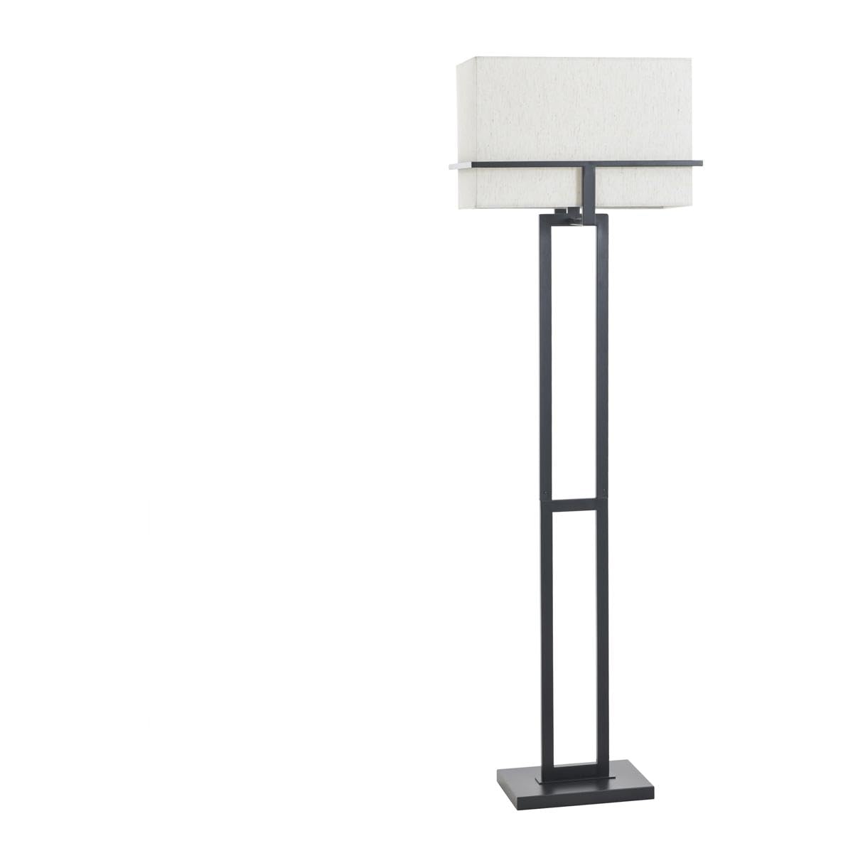Style Craft Contemporary Steel Floor Lamp - Tabby Black - Beige Shade