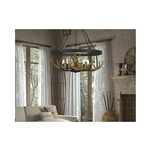 Cal Lighting FX-3703-5 Five Light Chandelier, Iron, 26.75 inches, Bronze/Dark Finish, Angelo Collection