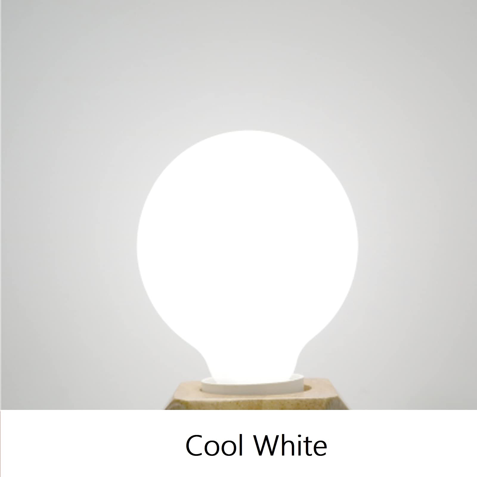 Lxcom Lighting G95 LED Globe Light Bulbs, 9W Cool White 6500K, Glass, 4 Count