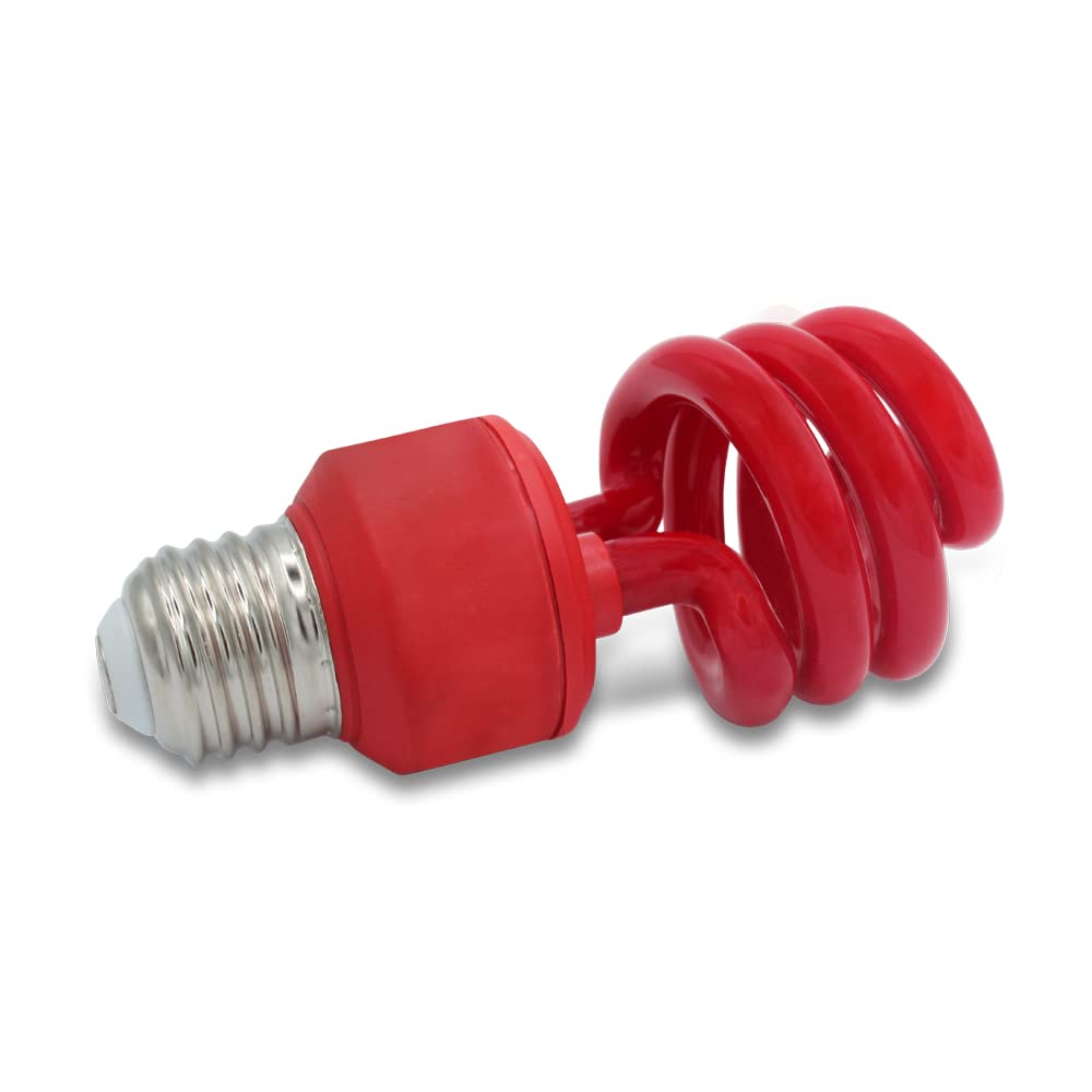 lumenivo 13W Spiral CFL Red Light Bulb, E26 Medium Screw Base, 120V, 4 Pack - Outdoor Decorative Lighting