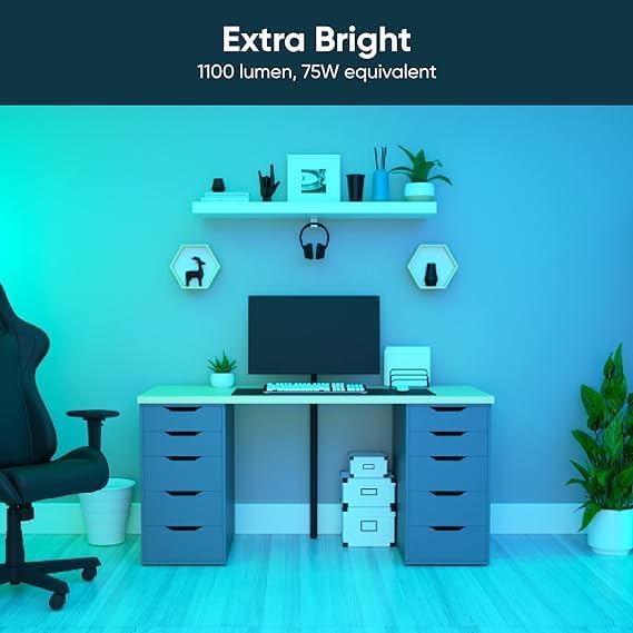 Wyze Lifestyle Bulb Color, 1100Lm Wi-Fi A19 Smart Bulb, 16 Million Colors & Tunable White, Works With Alexa And Google Assistant