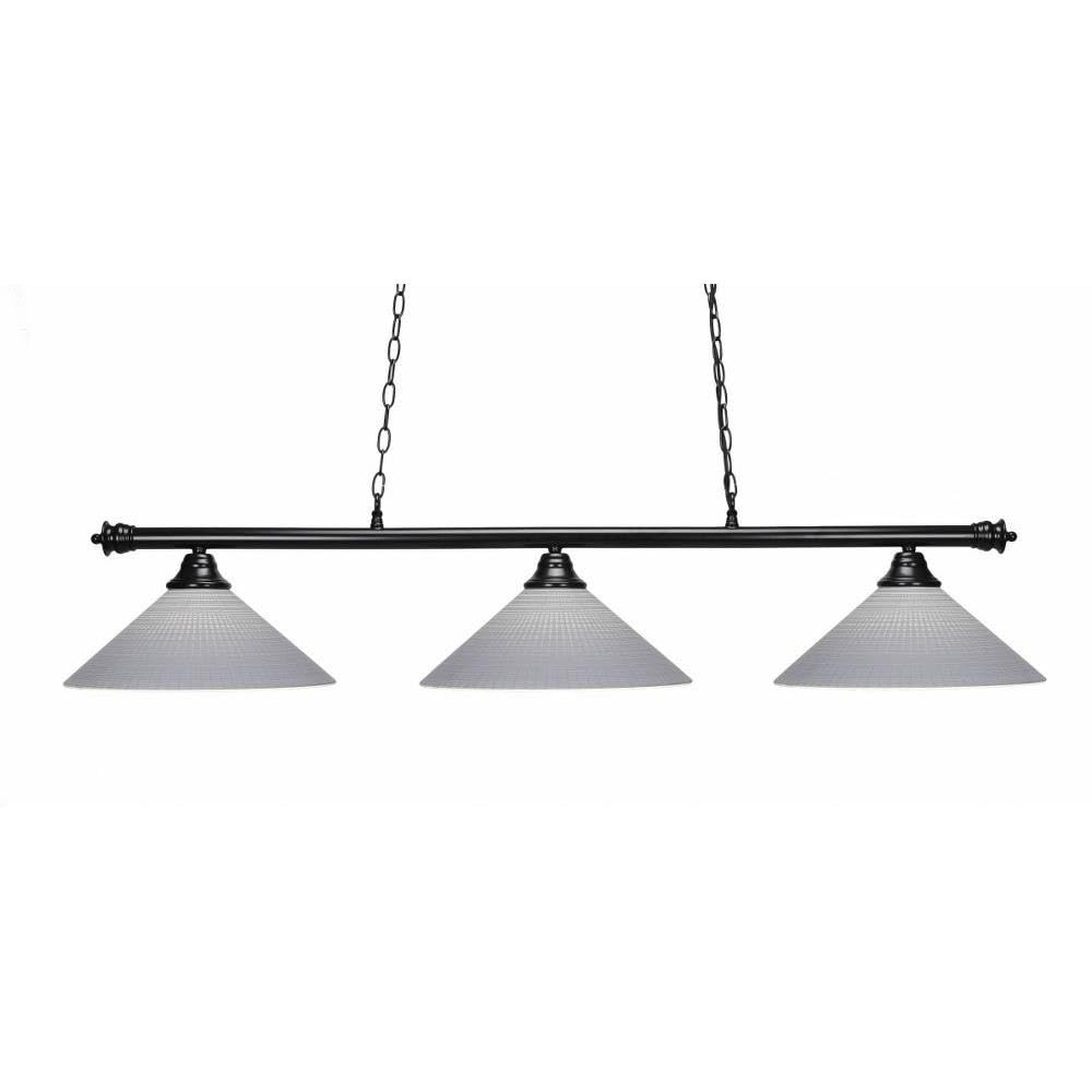 Toltec Lighting Oxford 3 Light Island In Chrome & Matte Black (373-Mb-4012)