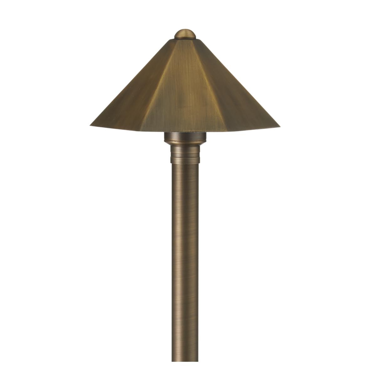 VOLT Parasol 12V Brass Path Light (25 Tall, 7 Shade) for Low Voltage Landscape Lighting on Outdoor Pathway, Walkway, Garden, Dri