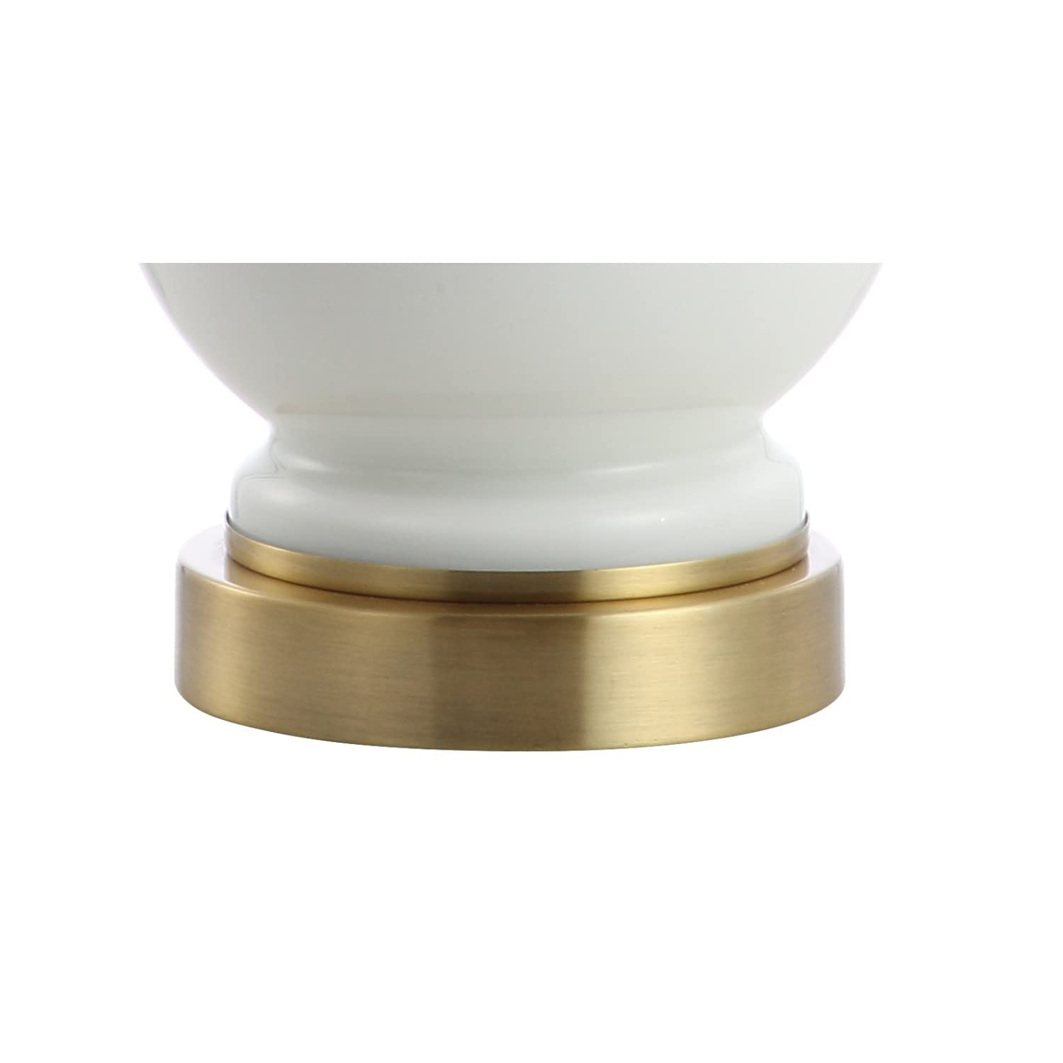 JONATHAN Y 22in Glass/Metal LED Table Lamps Set of 2, Contemporary Nightstand Lamps, White/Brass Gold, Model JYL4033A-SET2