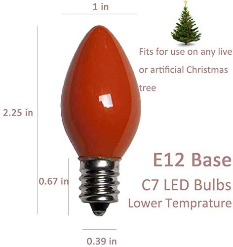 Romasaty C7 LED Replacement Bulbs, Multi-Color, 25 Pack, Plastic, C7/E12 Base, 0.6 Watt