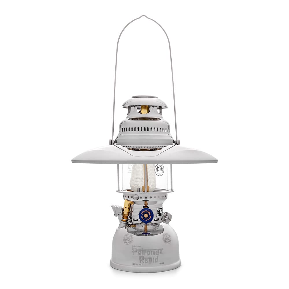 Petromax Hk500 Pressurized Lantern, 500 Candlepower With 1 Quart Kerosene Tank For Home, Camping Or Emergency Lighting, Hand Assembled High Pressure 400 Watt Lamp, Chrome