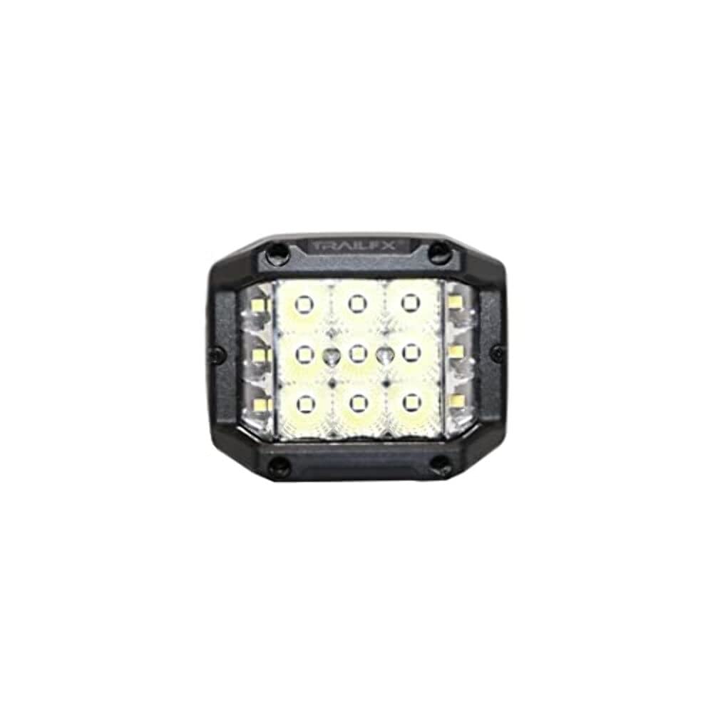 Trailfx 4 Inch Cube LED Lights - 9000 Lumens, Spot/Flood Combo Beam, Model PODSIDEFPR, Includes Wiring Harness & Mounting Hardware, Set of 2