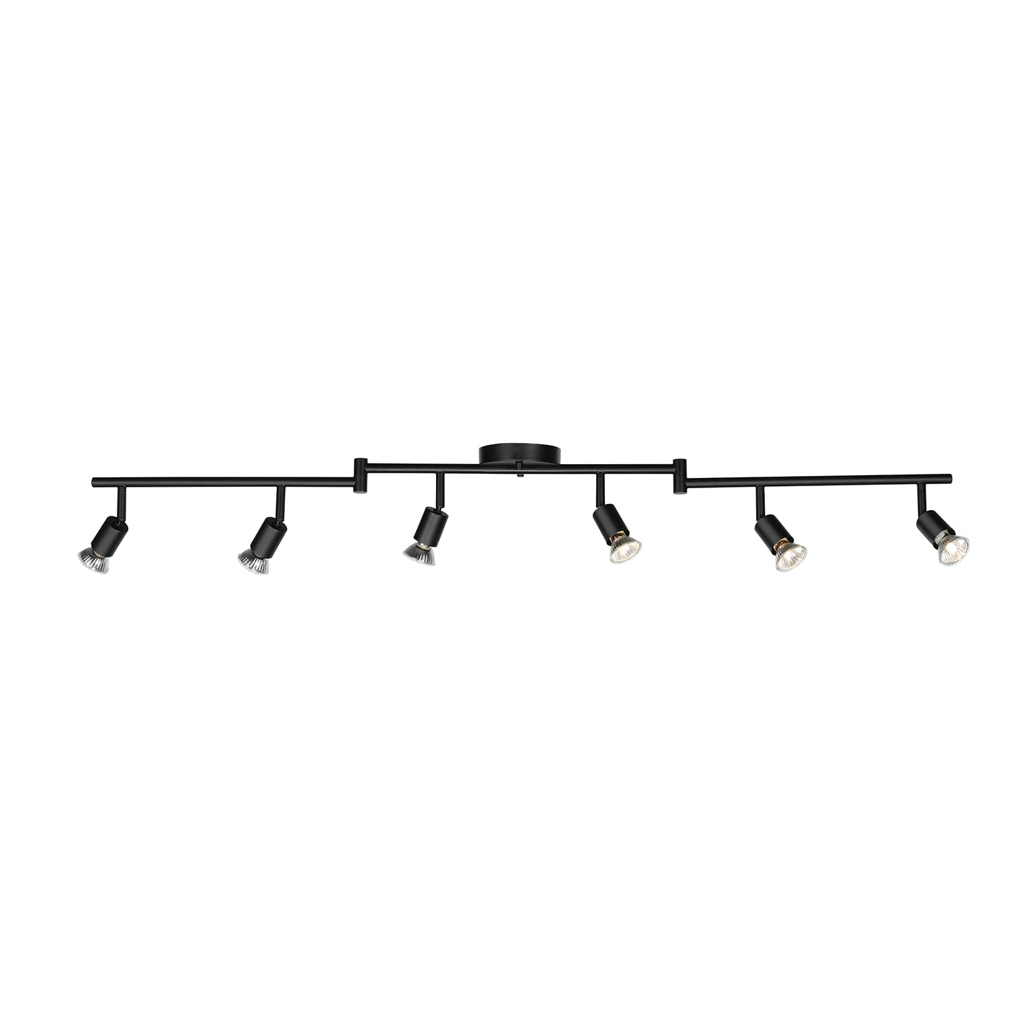 Globe Electric 59693 6-Light Foldable Track Lighting Kit, Matte Black Finish, Adjustable Heads, Bendable Arms, GU10 Base, Dimmab