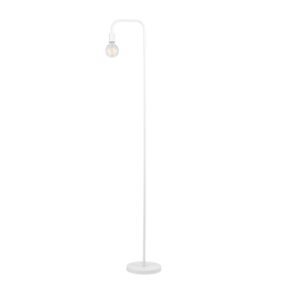 Globe Electric 67069 70'' Matte White Floor Lamp With In-Line On/Off Foot Switch For Living Room, Bedroom, Home Improvement, D