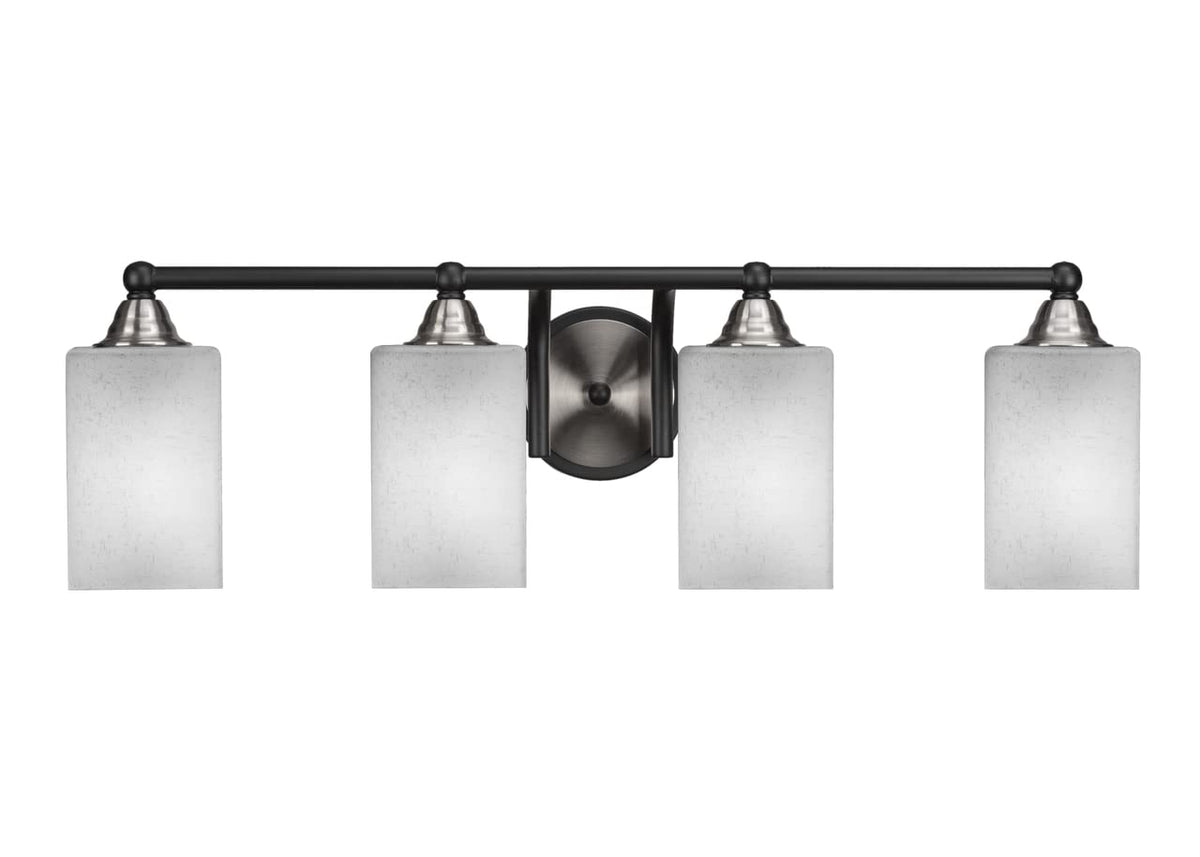 Toltec Lighting Paramount 4 Light Bath Bar In Matte Black & Brushed Nickel (3424-Mbbn-531)
