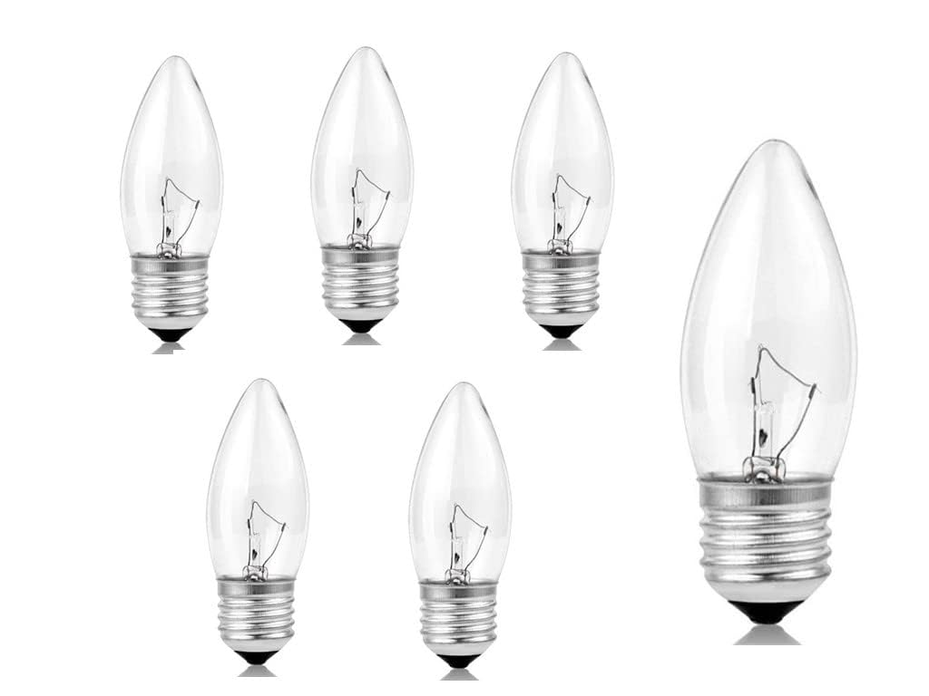 60W Incandescent Torpedo Tip Chandelier - 60W Equivalent Medium E26 Candelabra, Tipincandescent Clear Dimmable Light Bulbs And M