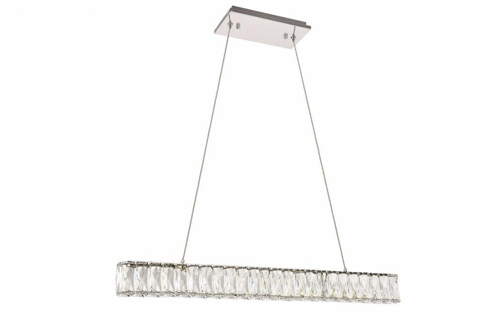Elegant Lighting Monroe LED Chandelier - Chrome, Clear Crystal, 31.5inx31.5inx3in, Model 3503D31C