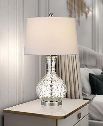 Cal Lighting Bo-2916Tb Transitional One Light Table Lamp From Nador Collection In Pewter, Nickel, Silver Finish, 16.00 Inches