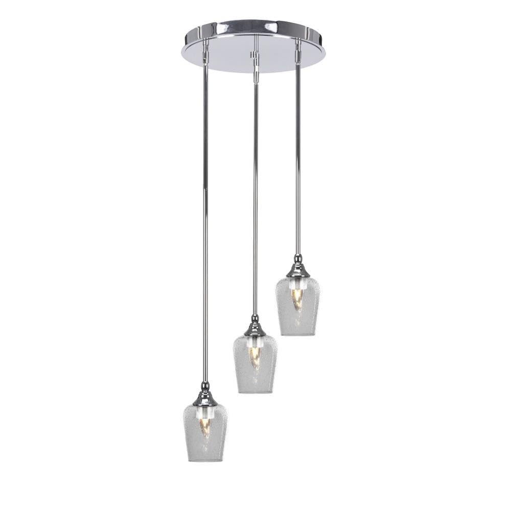 Empire 3 Light Cluster Pendalier in Chrome (2143-CH-210)