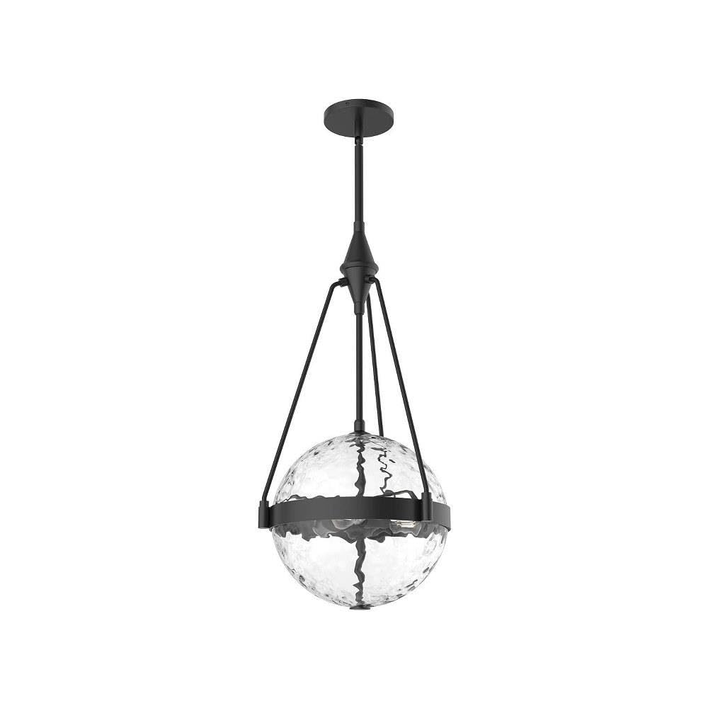 Alora Mood PD406414MBWC Harmony Pendant, Matte Black/Clear Water Glass