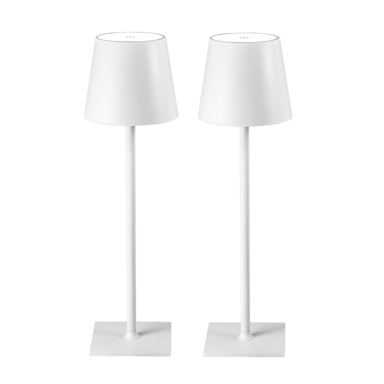 CHLORANTHUS Cordless Table Lamps, 2 Pack, Stepless Dimming, 5000mAh Rechargeable, White - Model: table-lamp -15