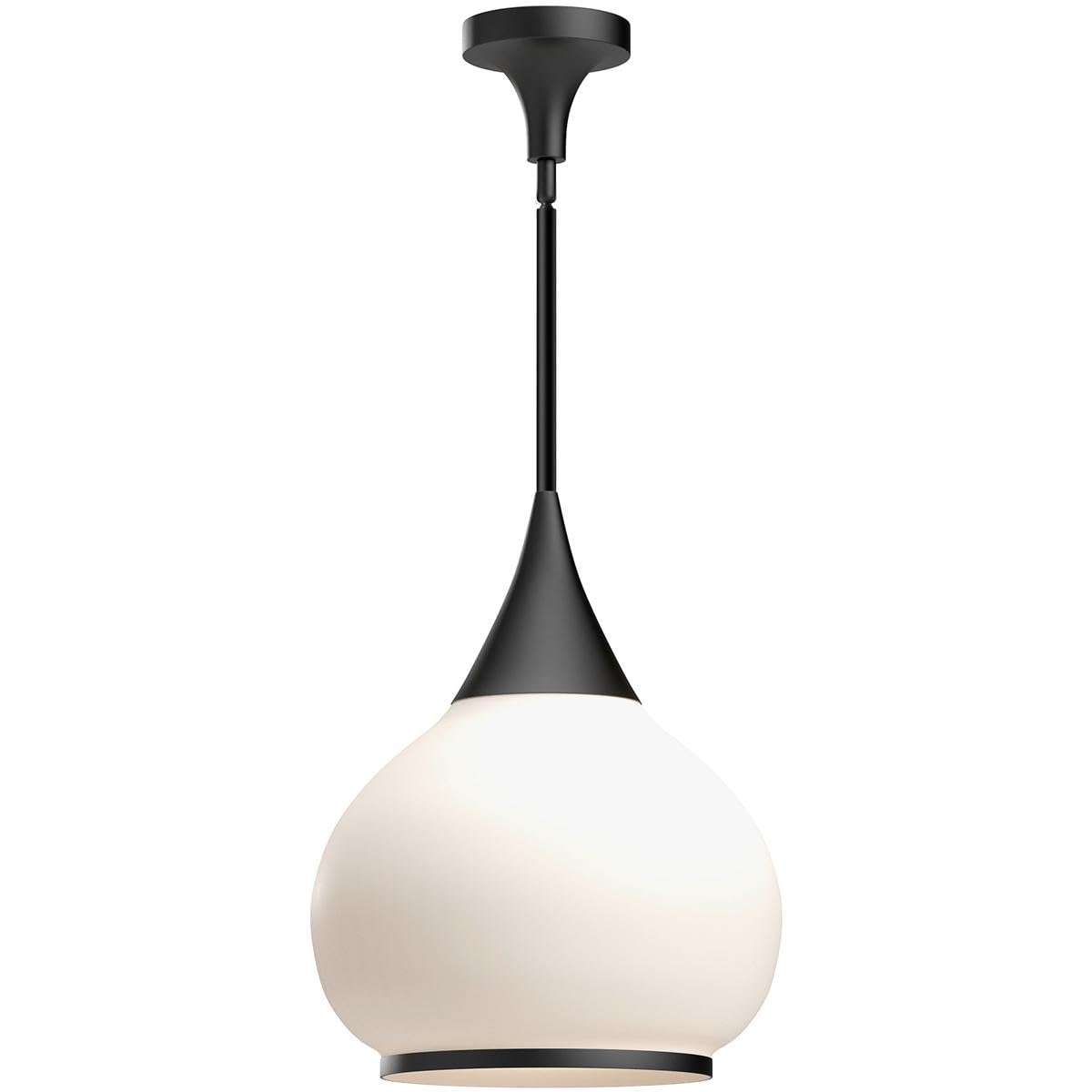 Alora Mood PD524214MBOP Hazel Pendant, Matte Black/Opal Matte Glass