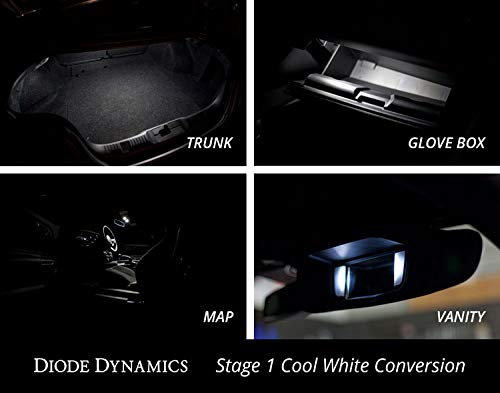 Diode Dynamics Cool White Led Interior Bulb Pack Compatible With Ford Mustang 2015-2017, Stage 2