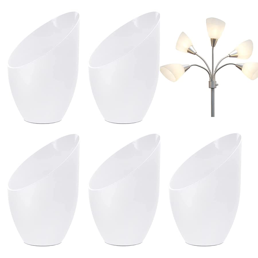 Vaguelly 5 Pieces White Frosted Lampshade Fixtures Replacement Shades For Floor Light Lamp Horseshoe Lamp Shade Multi- Head Stan